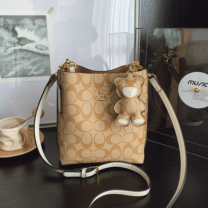 Ženska PU bucket torba, srednje veličine, vrhunska moda s retro inspiracijom, preko ramena ili crossbody