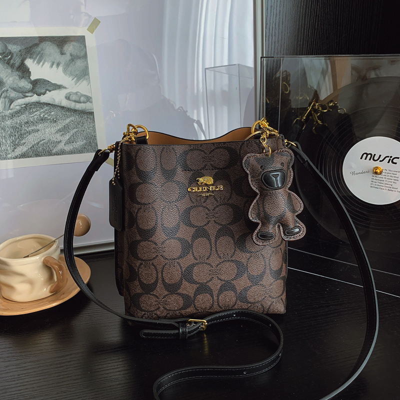 Ženska PU bucket torba, srednje veličine, vrhunska moda s retro inspiracijom, preko ramena ili crossbody