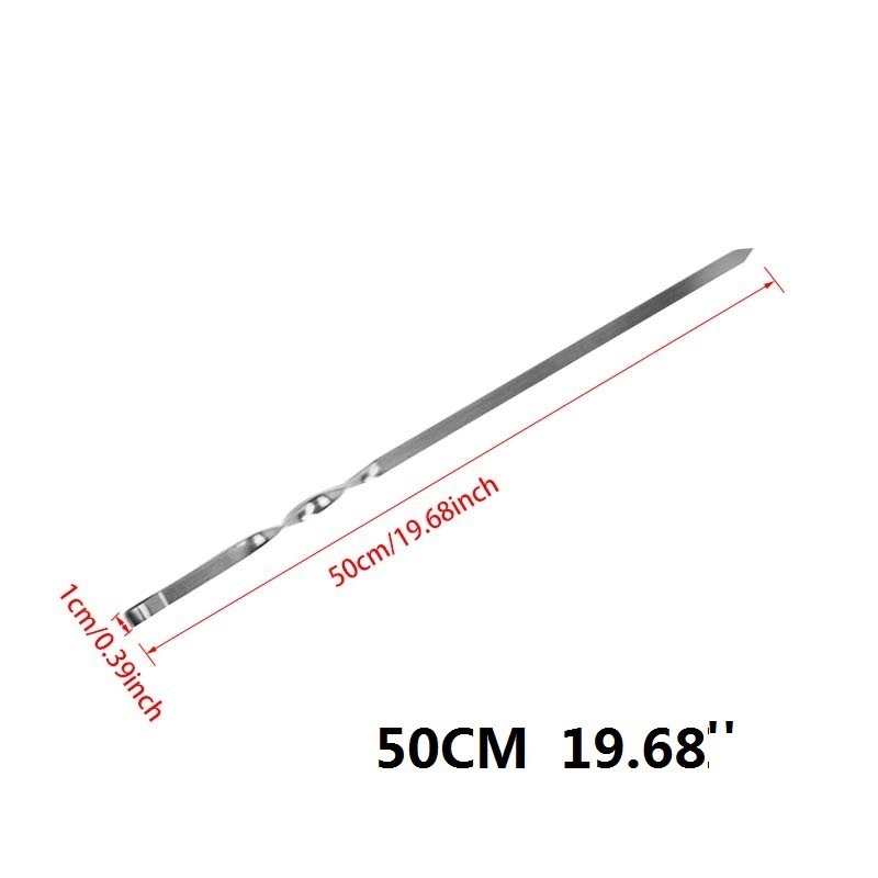 frigărui din oțel inoxidabil, 50 cm, plăci plate groase pentru grătar în aer liber, frigărui de miel