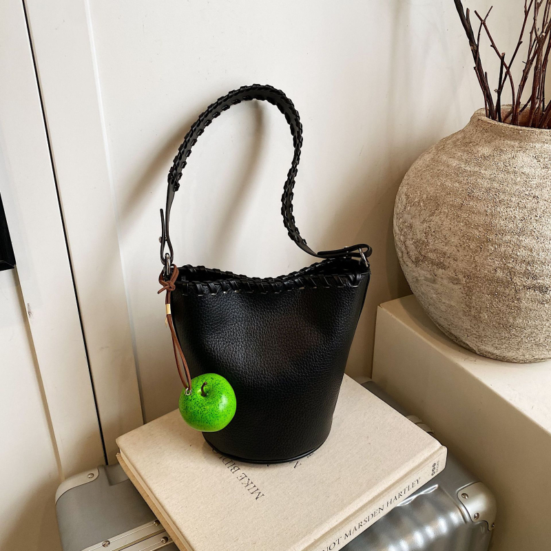 PU kožna minimalistička torba tipa kanta, elegantna za svakodnevno nošenje, svestrana preko ramena