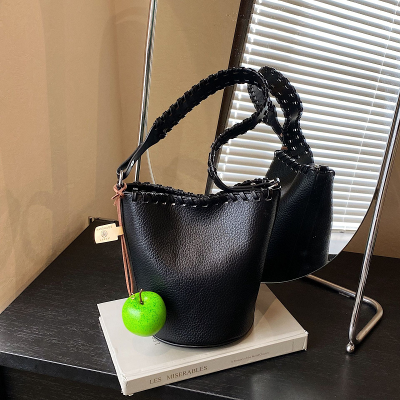 PU kožna minimalistička torba tipa kanta, elegantna za svakodnevno nošenje, svestrana preko ramena