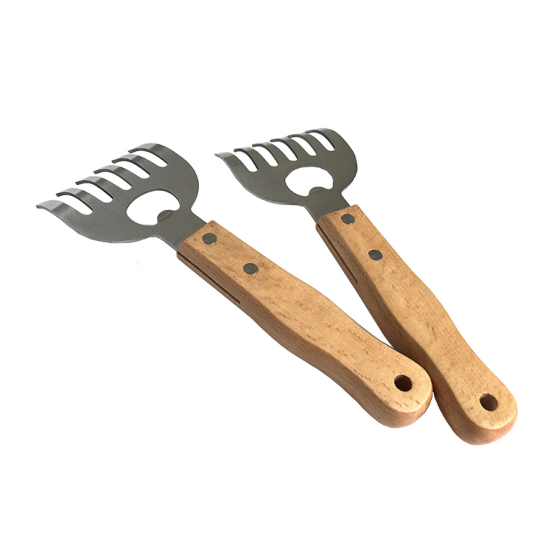 Despărțitor de carne din oțel inoxidabil, în formă de labă de urs, pentru grătar, cu mâner, deschizător de sticle și mixer de alimente