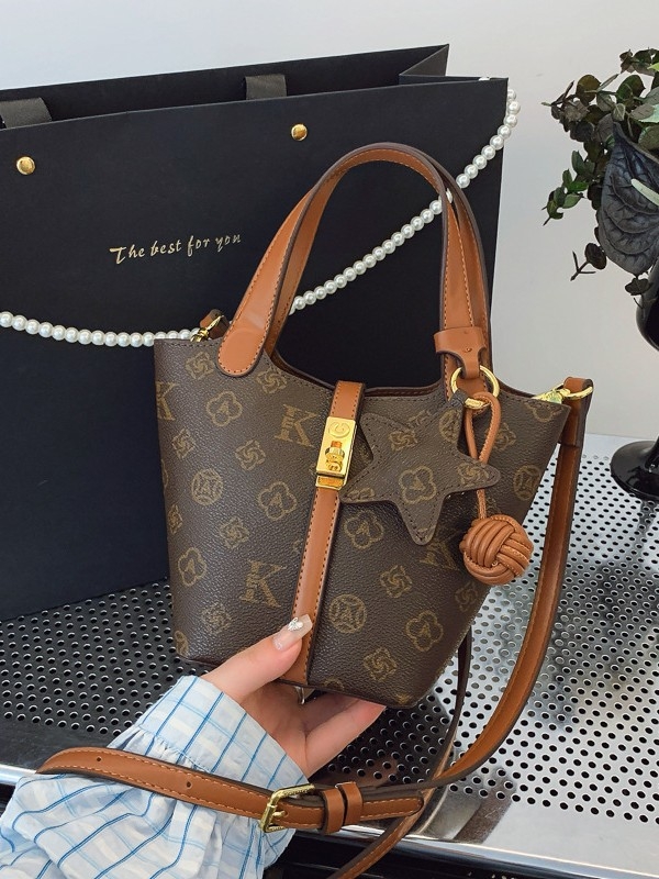 Gutico 2025 Ženska bucket bag s crossbody remenom, PVC, srednja veličina, podstava poliester