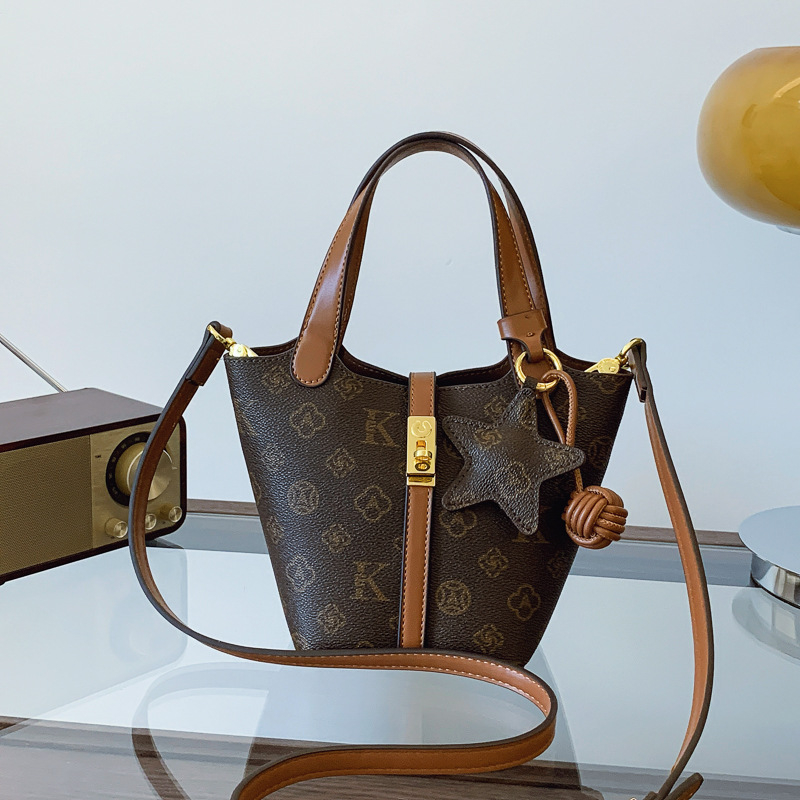 Gutico 2025 Ženska bucket bag s crossbody remenom, PVC, srednja veličina, podstava poliester