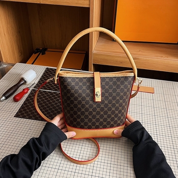 DIY ispisana bucket torbica, retro ženska torba s crossbody i ramenskim remenom, ručno izrađena modna torba