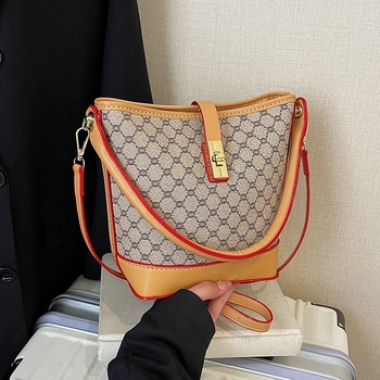 DIY ispisana bucket torbica, retro ženska torba s crossbody i ramenskim remenom, ručno izrađena modna torba