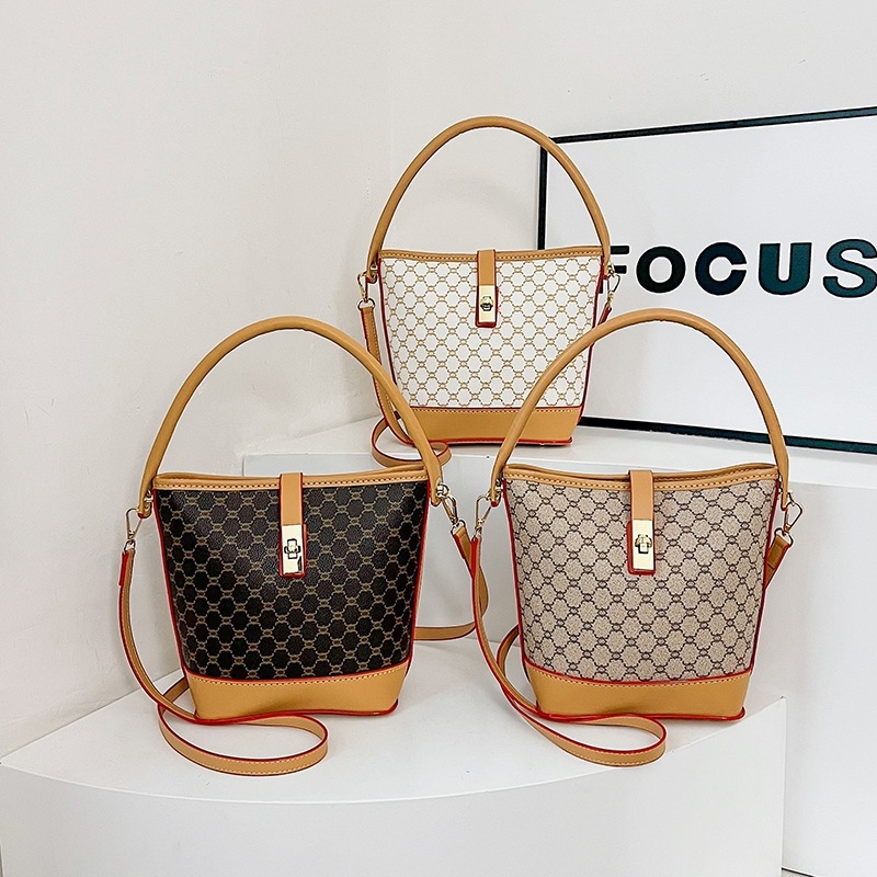 DIY ispisana bucket torbica, retro ženska torba s crossbody i ramenskim remenom, ručno izrađena modna torba