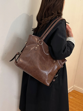 Ženska PU torbica, velika kapaciteta, moderna i svestrana, za rame ili crossbody