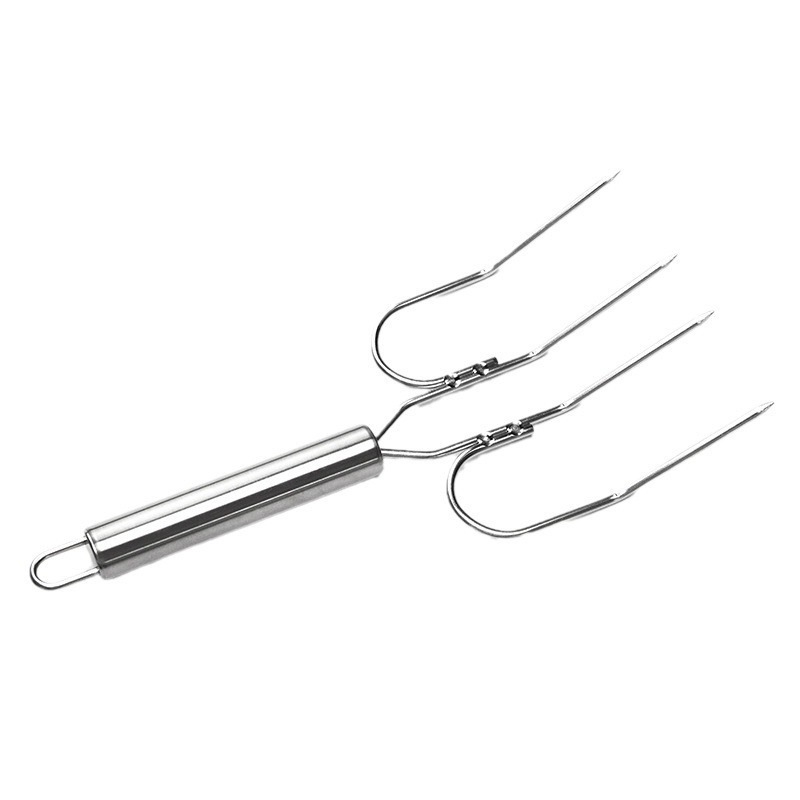 Furculiță din oțel inoxidabil pentru curcă, frigărui pentru pulpa de miel, furculiță pentru grătar, furculiță pentru frigărui, furculiță pentru steak, furculiță pentru miel, unelte pentru grătar în aer liber