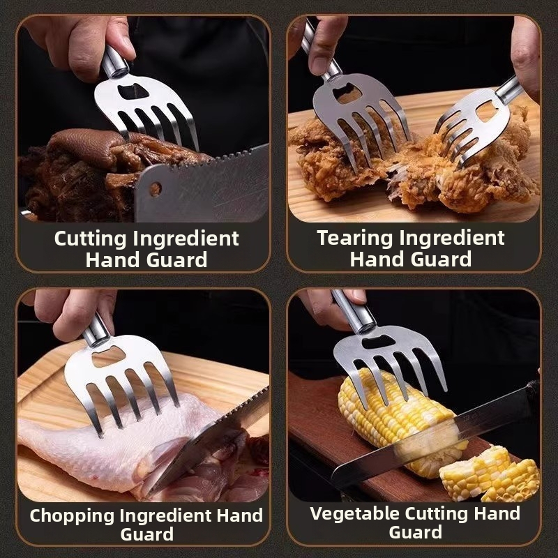 Divizor multifuncțional de carne, cu formă de labă de urs – ustensilă de bucătărie din oțel inoxidabil