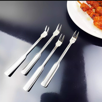 Furculiță pentru grătar din oțel inoxidabil 304 pentru frigărui, ustensilă mică de grătar, furculiță și clește pentru grătar