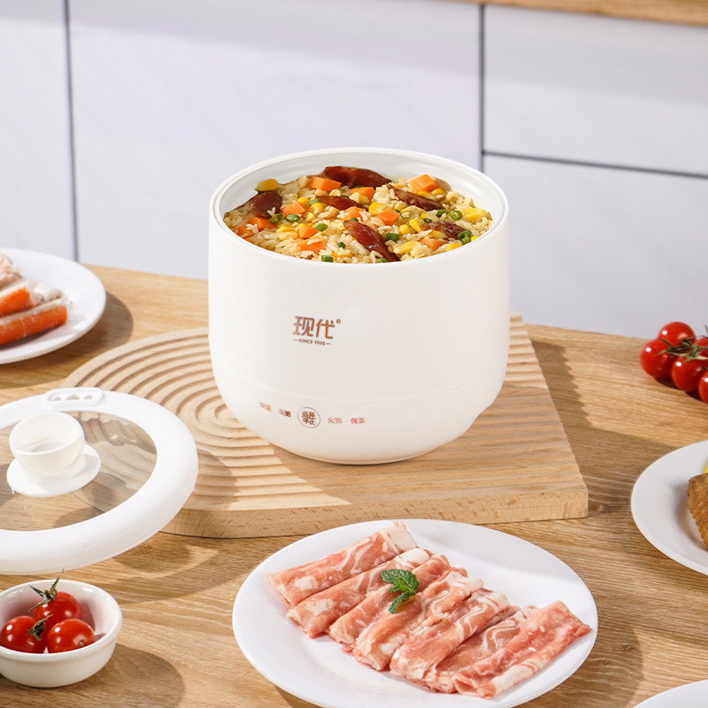 Rizier electric multifuncțional pentru orez și oală fierbinte, 1–2 L, putere redusă, vas interior din oțel inoxidabil, strat antiaderent