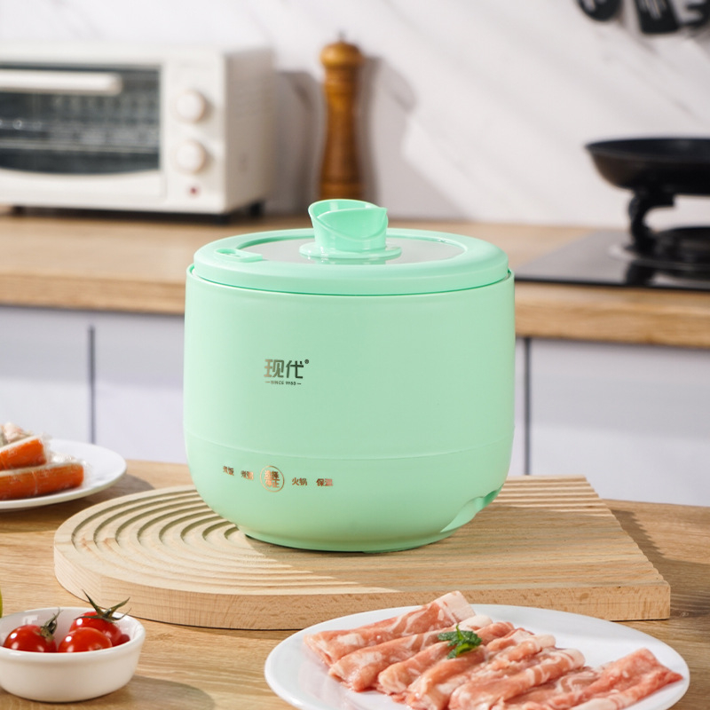 Rizier electric multifuncțional pentru orez și oală fierbinte, 1–2 L, putere redusă, vas interior din oțel inoxidabil, strat antiaderent