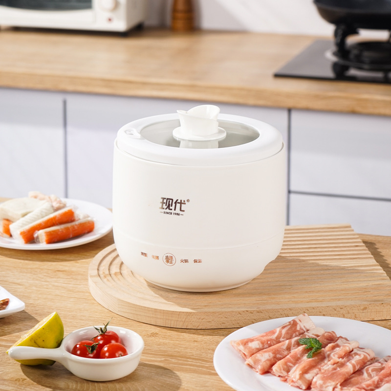 Rizier electric multifuncțional pentru orez și oală fierbinte, 1–2 L, putere redusă, vas interior din oțel inoxidabil, strat antiaderent