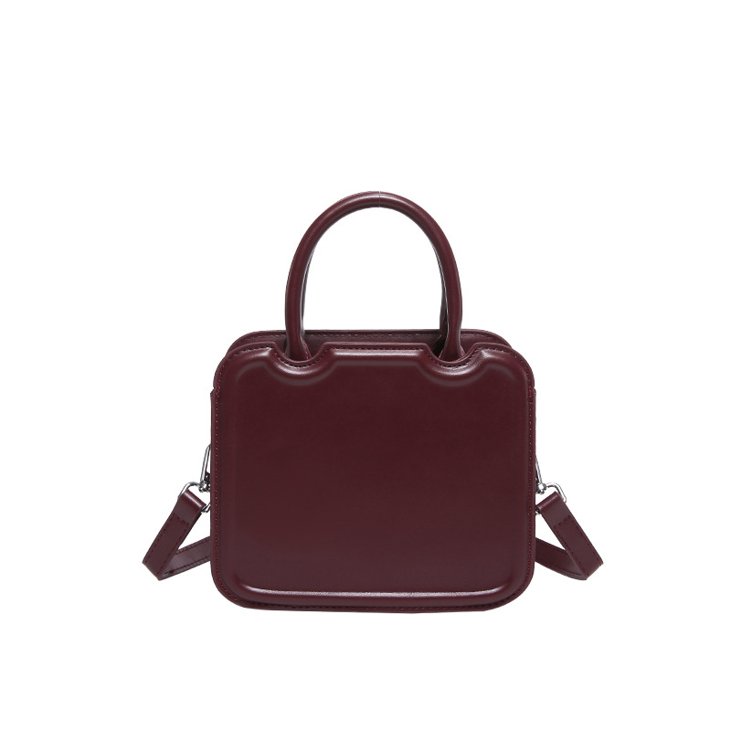 Helandner PU torba u obliku školjke, mala crossbody torba za dnevnu upotrebu, zima 2024, podstava poliester, zatvaranje zipom, jedan remen, retro kvadratni oblik
