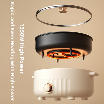 Oală electrică duală cu două compartimente, 110V, standard american, pentru uz casnic, multifuncțională, antiaderent, capacitate 5–6 L