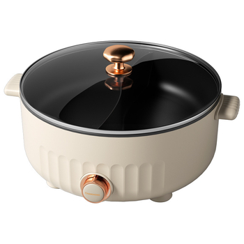 Oală electrică duală cu două compartimente, 110V, standard american, pentru uz casnic, multifuncțională, antiaderent, capacitate 5–6 L
