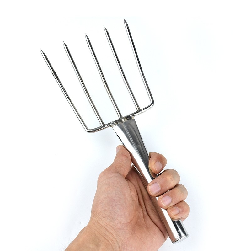 Oțel inoxidabil, furculiță mare pentru orez cu cinci dinți și spatulă cu cinci gheare pentru bucătării, cantine și restaurante