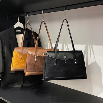 Retro velika tote torba za svakodnevnu upotrebu, svestrana preko ramena s patchwork dizajnom