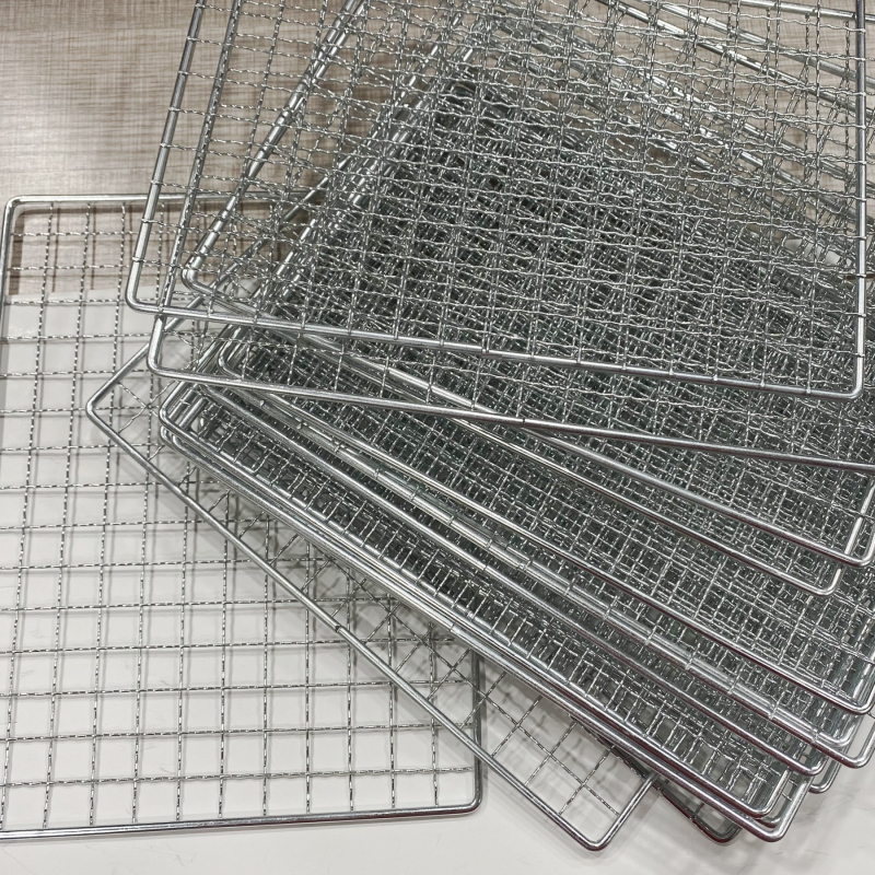 Plasă galvanizată pentru grătar, exterior – plasă dreptunghiulară din sârmă pentru frigărui