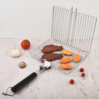 Set grill din oțel inoxidabil cu clești pentru carne și pește, clești pentru legume, frigărui, pensulă de ulei și grilă