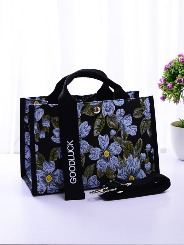 Torba za žene s francuskim stilom i reljefnim cvjetnim uzorkom, elegantna preko ramena