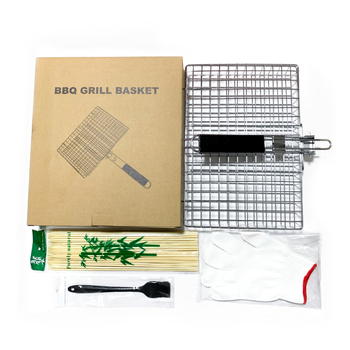 Set de unelte BBQ exterior, 54 de piese, cu grătar pliabil din oțel inoxidabil pentru gătit pește și pui