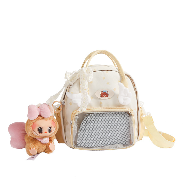 Prozirni slojeviti ruksak za djevojke, lagan za putovanje, mini crossbody torbica s motivom krila