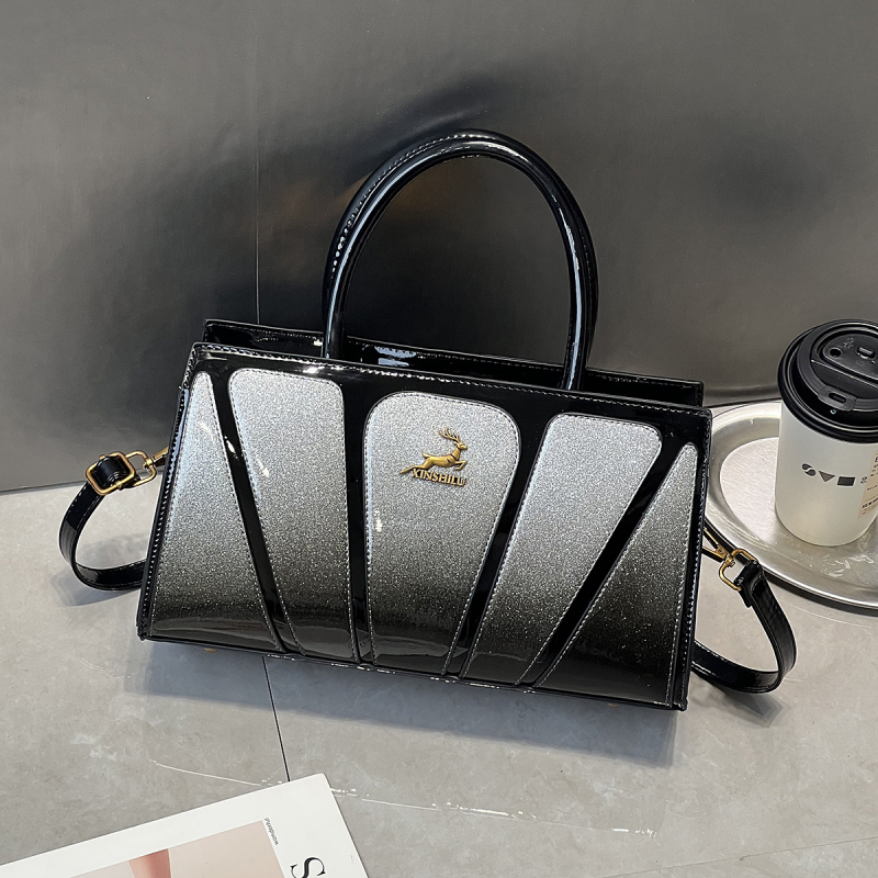 Ženska torba u retro euro-američkom stilu, novi model 2025., lakirana površina s panelnim šivanjem, velika torba za rame i crossbody