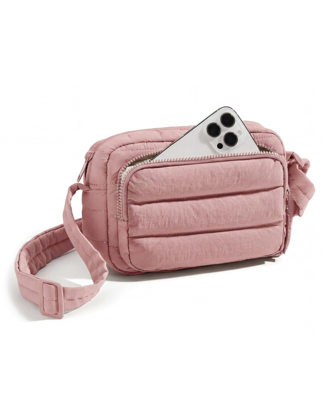 Ženska quiltirana crossbody torba, kompaktni kvadratni oblik, moderni ramenski torba, novčanik i pretinac za telefon za putovanja