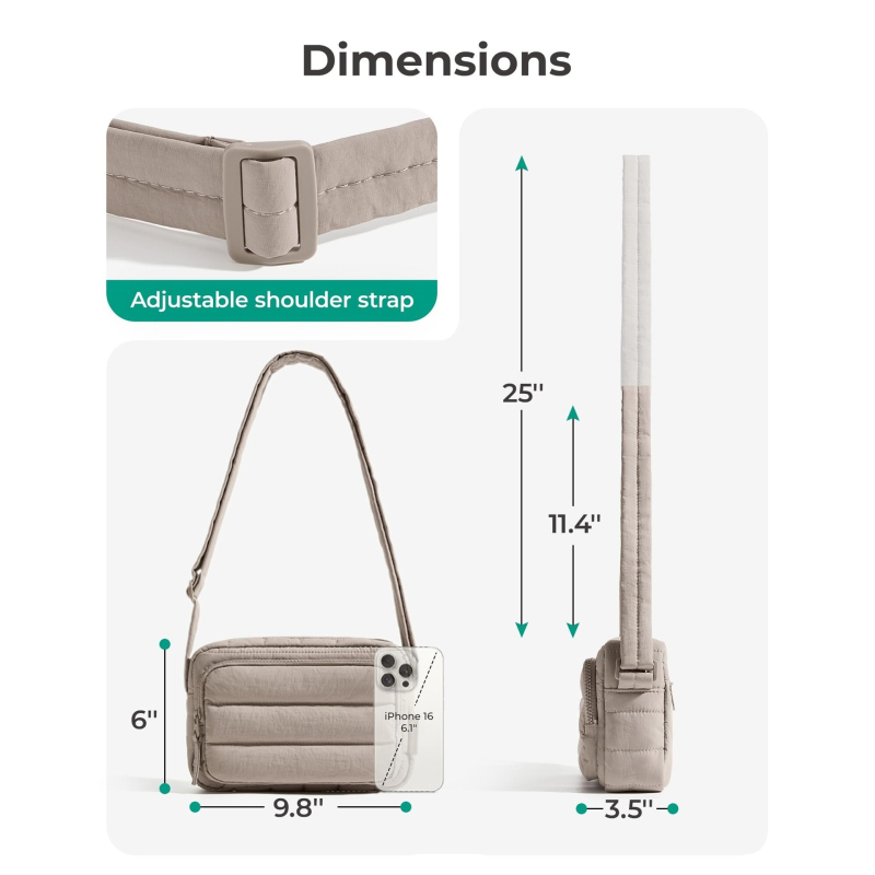 Ženska quiltirana crossbody torba, kompaktni kvadratni oblik, moderni ramenski torba, novčanik i pretinac za telefon za putovanja