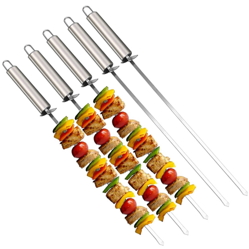 Știfturi pentru grătar din oțel inoxidabil, cu mâner termorezistent – pentru miel și carne