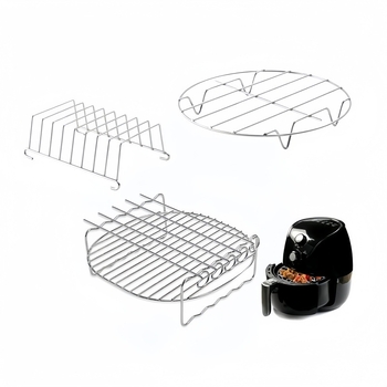 Rack certificat FCM pentru grill cu aer, disc circular, raft din trei niveluri pentru toast și abur, din oțel inoxidabil, șauri cu două niveluri