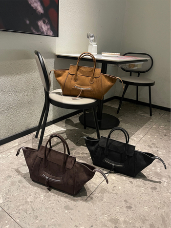 Modna ženska torba za jesen-zimu 2025, premium velur, torba s kapom i dizajnom krila, crossbody torba preko ramena