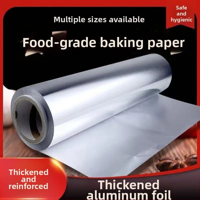 Folie de aluminiu alimentară pentru cuptor și grătar, rolă mare, pentru gătit pui, midii și pește