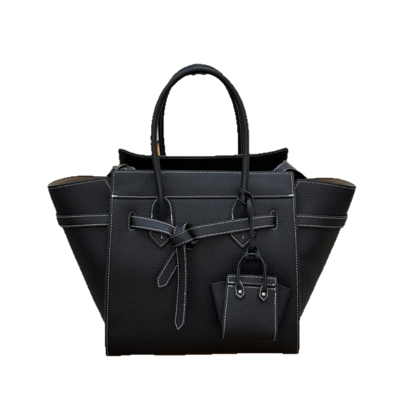 Crossbody torba od kože prvog sloja s motivom osmijeha, velika kapaciteta, košasti dizajn, s jednom naramenicom