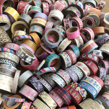 Bandă Washi pentru planificare — aproximativ 50 role, bandă lată de hârtie, autocolante decorative drăguțe
