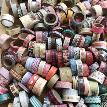 Bandă Washi pentru planificare — aproximativ 50 role, bandă lată de hârtie, autocolante decorative drăguțe