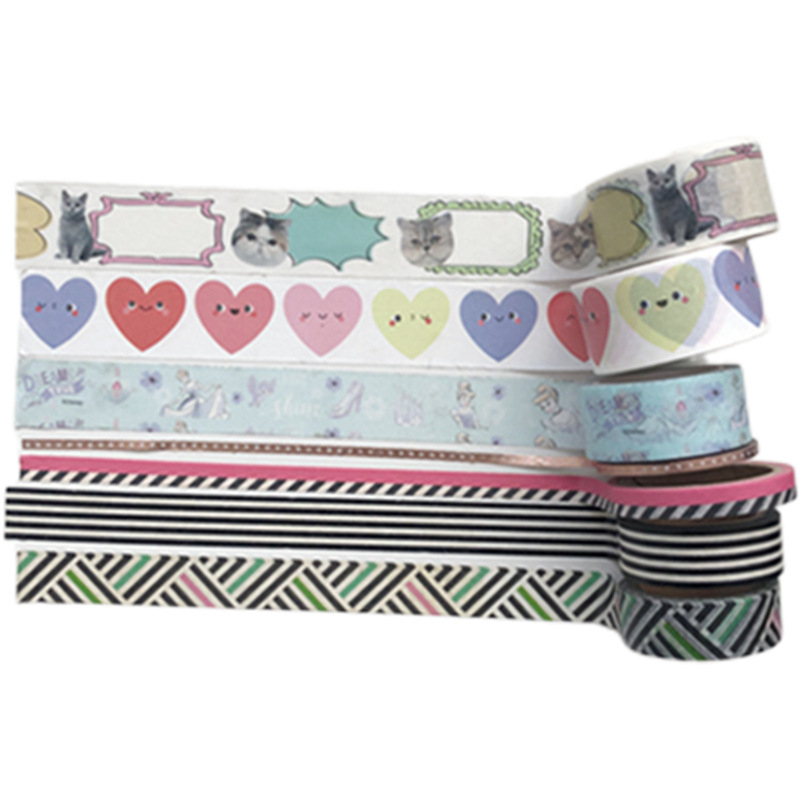 Bandă Washi pentru planificare — aproximativ 50 role, bandă lată de hârtie, autocolante decorative drăguțe