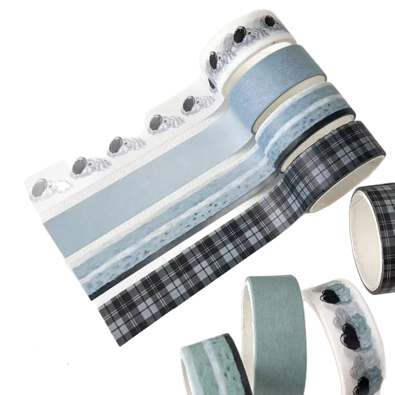 Bandă originală Washi cu model carouri, stil coreean, decor minimalist pentru jurnal, DIY