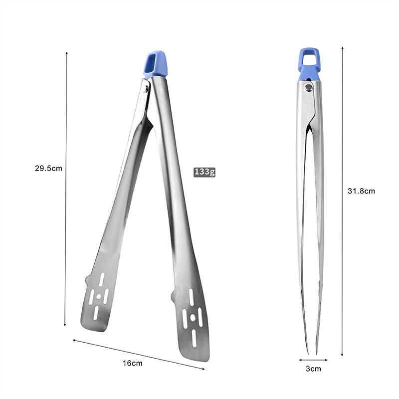 Clip pentru grătar din oțel inoxidabil, 31×4 cm, clip de alimente multifuncțional, exterior, protecție împotriva arsurilor