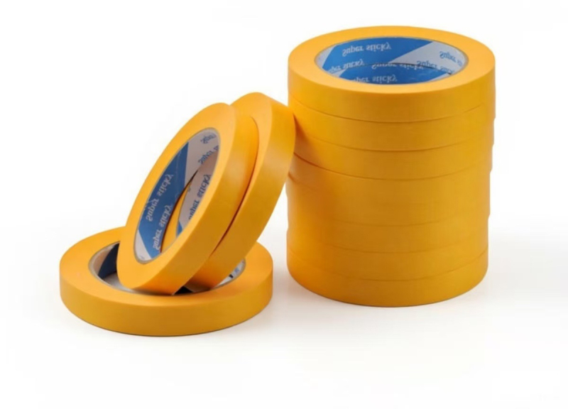 Bandă washi pentru mascare, 50 m, galbenă, pentru rosturi de plăci ceramice, aderență înaltă, hârtie de separare a culorilor pentru vopsire și decorare