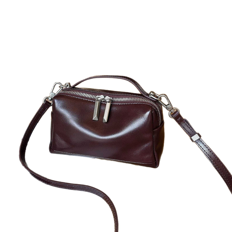 Prilagođena crossbody mini kvadratna torba od kože prvog sloja s biljnim premazom, za mobitel