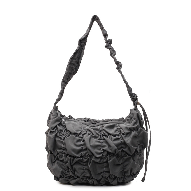 Ženska torbica preko ramena s plisiranim kariranim uzorkom i motivom oblaka, korejskog stila, ljeto 2025, svestrana crossbody torba