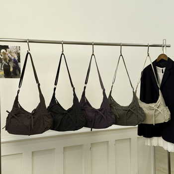 Ženska torba Cloud s kariranim uzorkom, šnuro i plisom, velika zapremina, ruksak ili crossbody