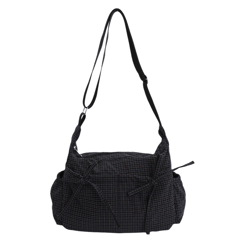 Ženska torba Cloud s kariranim uzorkom, šnuro i plisom, velika zapremina, ruksak ili crossbody