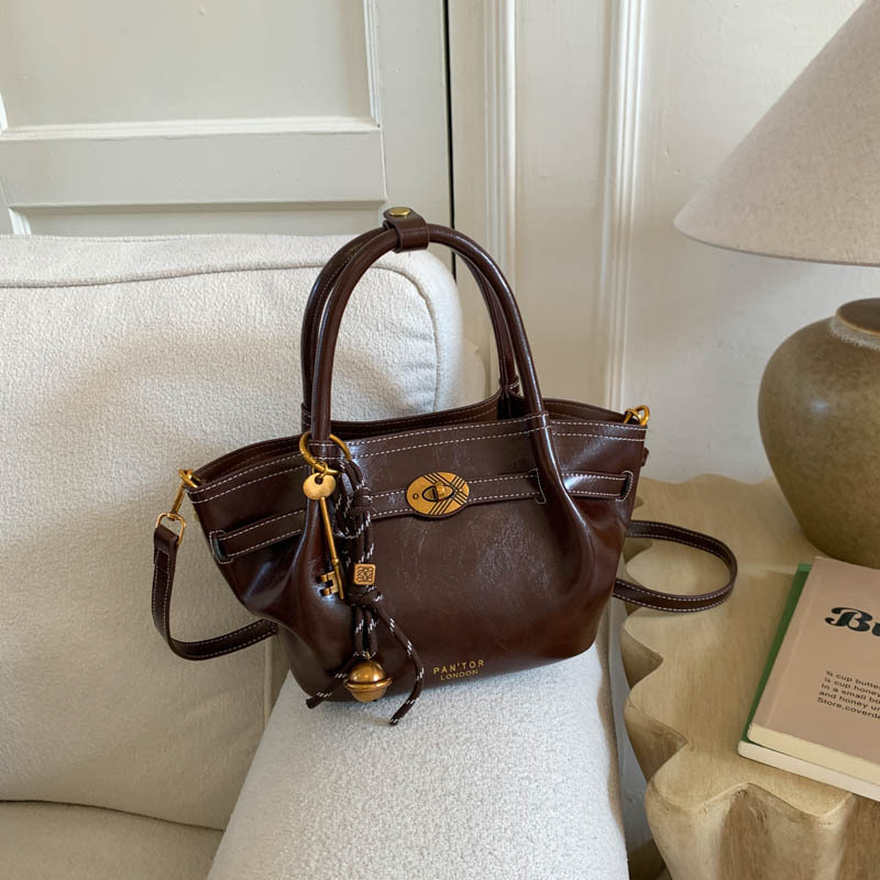 Minimalistična torbica u stilu košare sa zatvaračem, bucket bag s jednom naramenicom za žene, jesen–zima 2025, crossbody torba majka-kćer