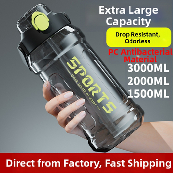 Plastová fľaša na vodu s veľkou kapacitou a meracou stupnicou, vhodná pre beh a šport, pre mužov aj ženy, na vonkajší tréning