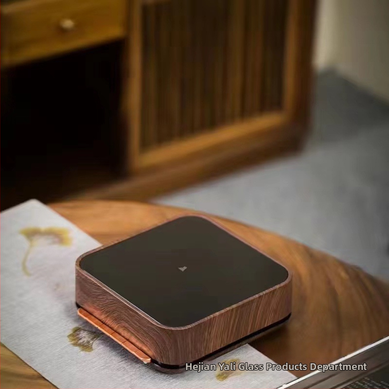 Plită electrică ceramică din lemn de nuc cu ceainic – set compact pentru prepararea ceaiului