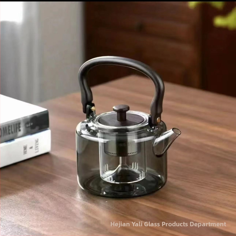 Plită electrică ceramică din lemn de nuc cu ceainic – set compact pentru prepararea ceaiului